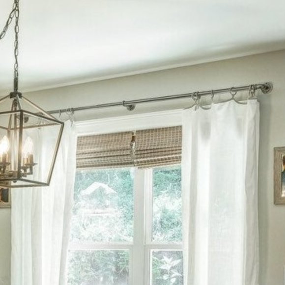 36"- 66" French Pipe Curtain Rod Gray / Pewter - Picture 2 of 5